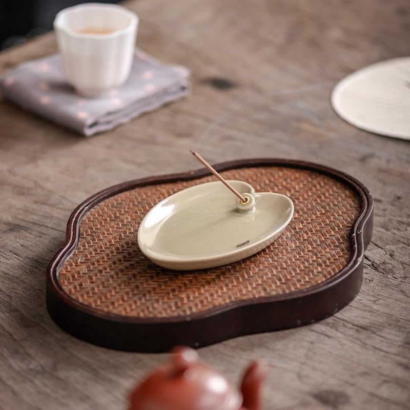 Incense Holder Modern Minimalist Circular Incense Stick Burner for Cones or Sticks for Yoga & Meditation, Enhance Atmosphere,Ceramic Ash Catcher Ink Blue - Image 4