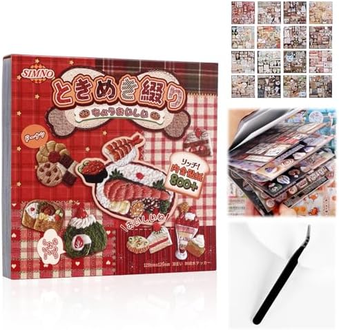 800Pcs Japanese Sticker Book for Journaling Adult, Cute Scrapbook Stickers by Tmtains