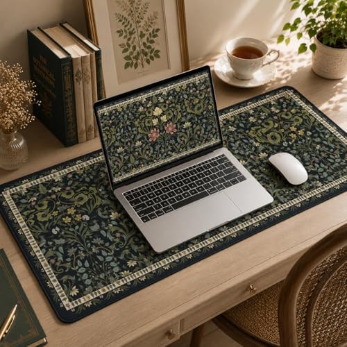William Morris Inspired Desk Mat, 35.4 x 15.7 Inch XXL Mouse Pad - Image 2