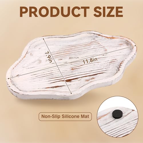 Small Decorative Tray Wood Decorative Serving Tray for Candles Perfume, Cloud Wooden Jewelry Tray Trinket Dish, Wooden Trays for Coffee Table Home Decor - Image 4