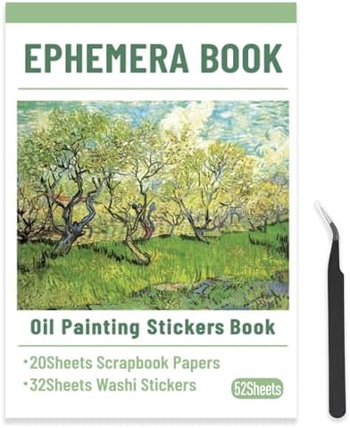 PRSTINCOL Oil Painting Sticker Book, 52 Sheets 500+ Scrapbook Stickers, Vintage Oil Painting Aesthetics Stickers for Adults and Teens, Junk Journal Supplies for Scrapbooking Journaling DIY by PRSTINCOL