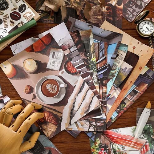 Vintage washi Stickers, Pre-Cut Ephemera Sticker Book for Journaling with 500 Scrapbook Stickers and 20 Scrapbook Papers, Aesthetic Junk Journal Supplies for Adults DIY Art Paper Crafts Collage - Image 4