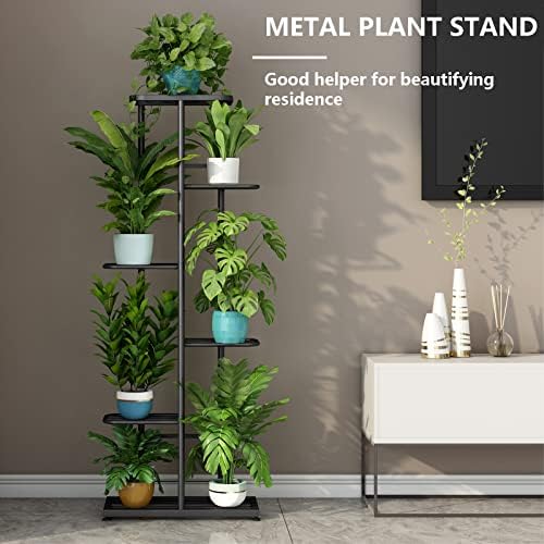 LINZINAR 6 Tier Plant Stand Indoor Outdoor Metal Flower Pot Display Shelf - Image 2