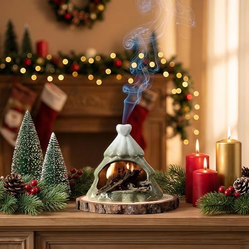 Ceramic Palo Santo Holder & Cone Incense Burner - Mini Chimney - Image 5