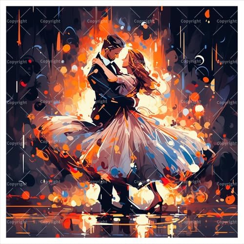 TAOPAOLAB Dancing Couple Digital Painting Kit for Adults - DIY People Oil Painting on Canvas 7.87x7.87in, Framed Acrylic Paint Kit, Good for Beginners, Home Decor or Gift Artwork by Unknown