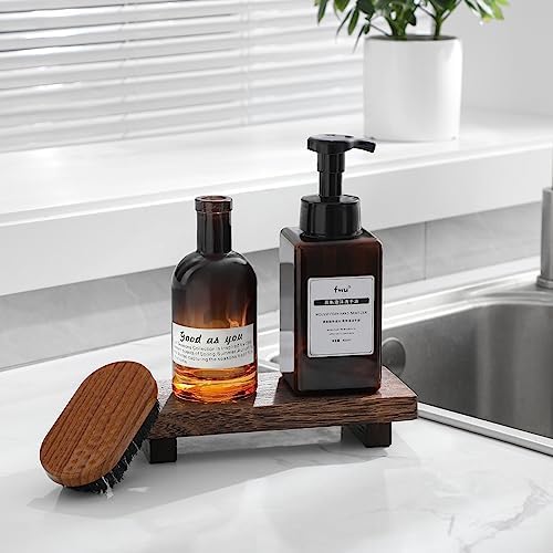 Wood Bathroom Tray Farmhouse Decor Kitchen Soap Holder 8.7"x3.6" Dark Brown - Image 3