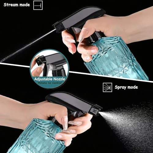2pack Glass Plant Mister Spray Bottle 360° Nozzle for Hair Cleaning Blue - Image 5