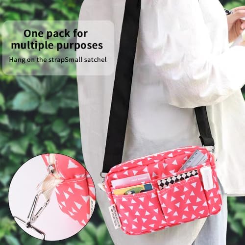 Multiple Pockets Portfolio Organizer with Zipper,Makeup Bag Pencil Pouch - Image 6