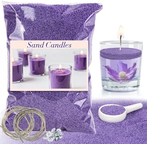 Sukh 15oz Sand Candles with Wicks - Colored Candle Sand Refillable Wax by Sukh