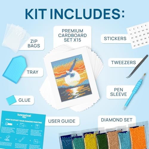 LuwoArte 15 Pack Diamond Painting Kits for Adults – Beach, Summer Vibes & the Sea Breeze – Full Drill DIY Paint Gem Art for Adults – Brilliant 5D Diamond Painting Kit – Relaxing Craft for Wall Décor - Image 2