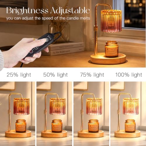 Candeldo Candle Warmer Lamp with Timer: Yellow Brown Wax Melt Warmer - Image 7