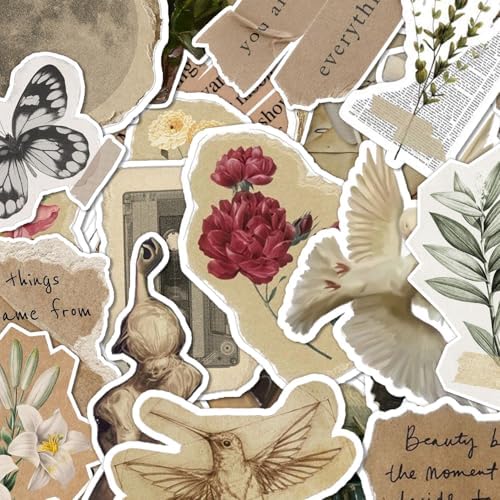 Vintage Stickers for Scrapbooking and Journaling - 60 Pcs Aesthetic Junk Journal Supplies Kit, Waterproof Retro Sticker Pack for Adults, Decorative Ephemera for Planners, Laptops & Water Bottles - Image 2
