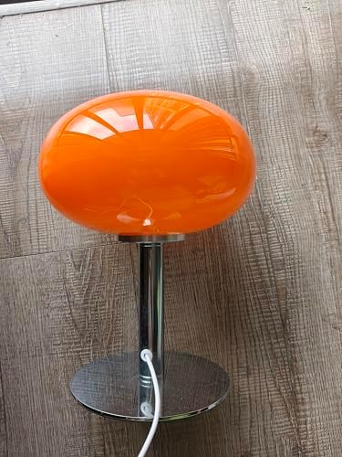Glass Mushroom Lamp, Mid Century Dimmable Lamp 3 Color Temperatures Table Lamp for Bedroom Living Room Bedside Lamp, Cute Lamp Modern Small Lamp (8W, Orange) - Image 2