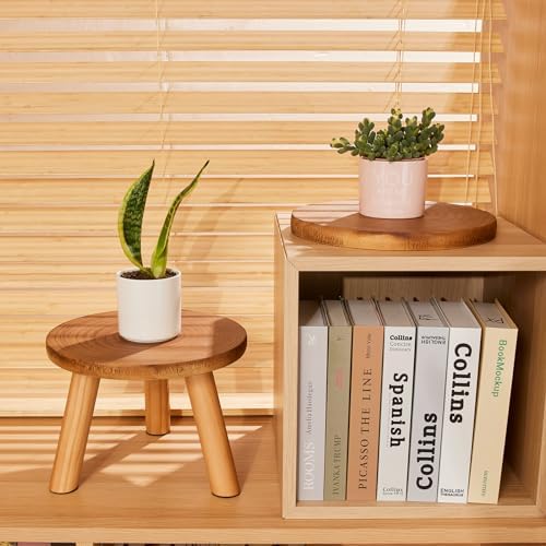 2 Pcs Plant Stand Indoor,11-12" Wood Plant Stand Holder with Growth Ring - Image 6