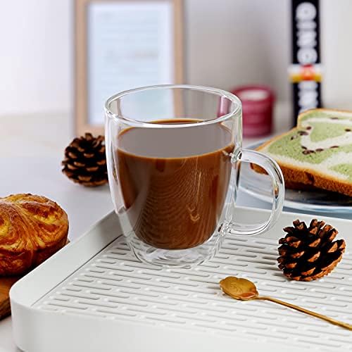 CNGLASS Large Double Wall Glass Coffee Mug 17 oz,Insulated Glass Coffee Cups with Handle,Set of 1 - Image 6