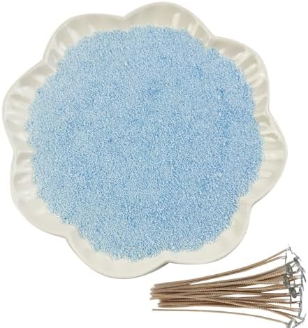CoolCrafts Sand Wax Candle with Wicks 2 LB Pearled Sand Candle Bulk for Candle Making, Wedding Decor, Crafts - Light Blue by CoolCrafts