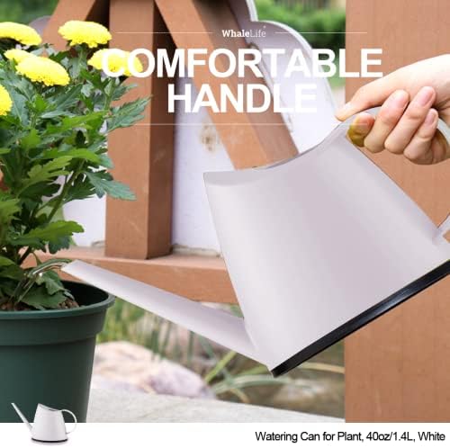 Small Indoor Plant Watering Can Long Spout 1.4L White - Image 3