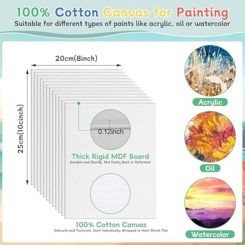 120pcs 8x10 Inch Painting Supplies Kit, 12 Colors Mini Acrylic Paint Set - Image 2