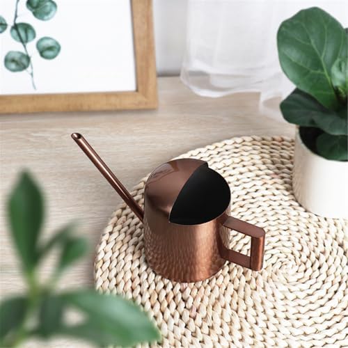 Watering Can for Indoor Plants, Small Watering Cans Sprinkling Pot for Greenhouse Garden Flower Plants, Stainless Steel Long Spout Water Can for Outdoor Watering Plants, 300ML/0.08 Gallon (Copper) - Image 4