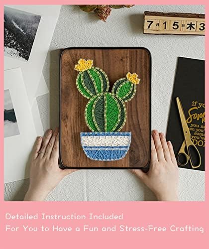 BAZIMA ALICE DIY String Art Kit for Beginner, DIY Cactus Potted Craft Kit,Unique Gift,Craft Kit for Holidays - Image 4