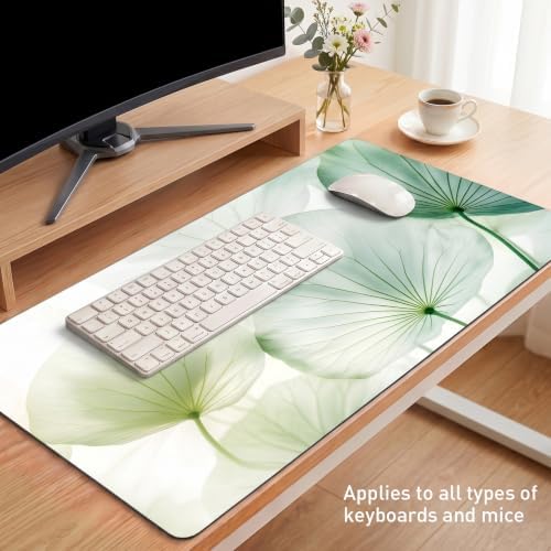 Green Leaf Desk Mat, Botanical XXL Mouse Pad 35.4x15.7in - Image 6