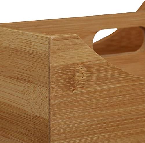 Relaxdays Bamboo Desk Organizer, Stationery Pen Holder, Office File Sorter Cabinet, HxWxD: 9 x 13 x 16 cm, Natural, 12 x 25 x 18 cm - Image 5