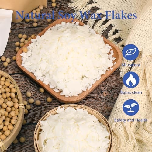 SAEUYVB 2 lbs Natural Soy Wax for Candle Making with Pouring Pot - Image 4