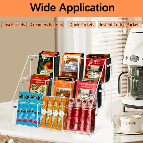 Tea Bag Organizer, Acrylic Tea Holder Storage Rack, Assembly Required - Image 2