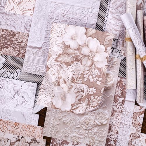 Alideco 180pcs Vintage Literary Lace Scrapbooking Paper for Adults Journaling Supplies, Decorative Paper for Junk Journals(leisi) - Image 5