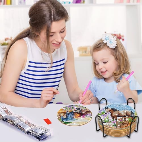 Spring Horse Diamond Art Coasters, Diamond Painting Coaster Kit for Adults - Image 4
