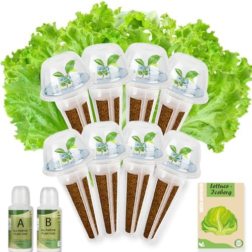 8-Pod Iceberg Lettuce Seed Pod Kit for Aerogarden, Includes Iceberg Seeds - Universal Hydroponic Pods Indoor Gardening Supplies (8-Pod) by Hreblink
