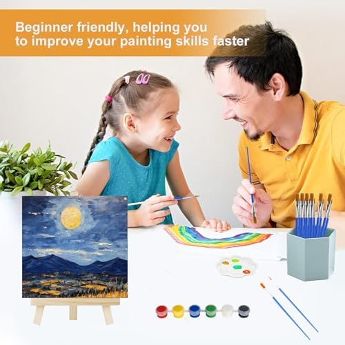 20 Set Mini Canvas Painting Kit, Mini Canvas with Easel and Paint Set - Image 4