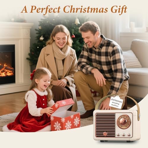 PRUNUS J-999 Retro Bluetooth Speaker,Vintage Decor Mini Wireless Speaker - Image 3