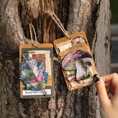 Retro Natural Collage Cardstock Sticker Pack – 60pcs Butterflies Birds Leaves Mushrooms DIY for Scrapbook Junk Journal Cardmaking Tags Collage & Item Decoration - Image 5