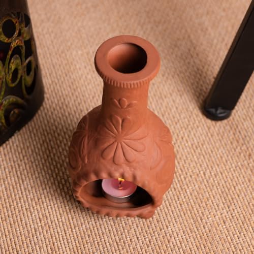 Handmade Palo Santo & Sage Burning Dish, Mini Floral Chiminea Smudge Bowl - Image 5