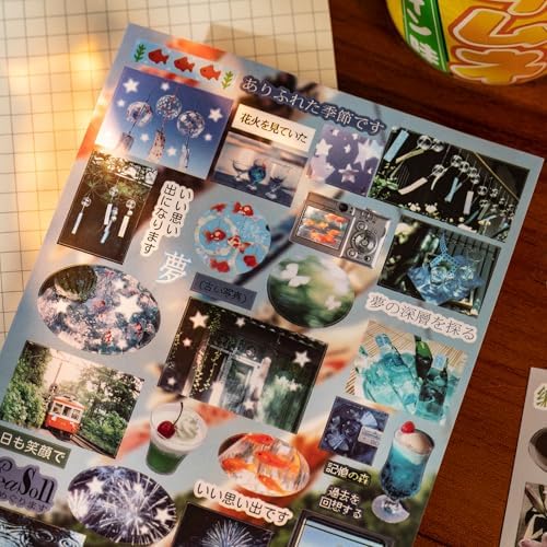 Retro Sticker Book Japanese Style Aesthetic Die Cut Stickers for Journaling Scrapbooking Kawaii Deco 4.1x5.7 Inches 27 Sheets - Image 6