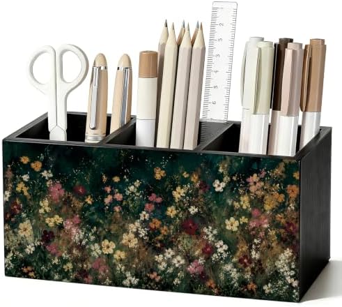 Moody Floral Pen Pencil Holder for Office Desk Accessories Decor by Unknown