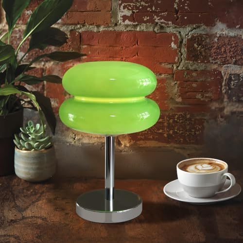 Mushroom Table Lamp for Bedroom, Cordless Mid Century Modern Lamp, Cute Egg Tart Small Night Light, 6000mAh Rechargeable Table Light for Living Room Nightstand Home Mushroom Decor Aesthetic (Green) by XMINKDZA