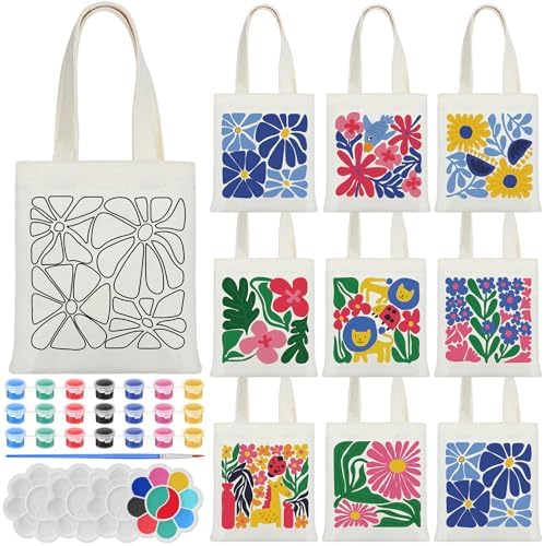 Aliceset 16 Pcs Color Your Own Bag Tote Bag Painting by Aliceset