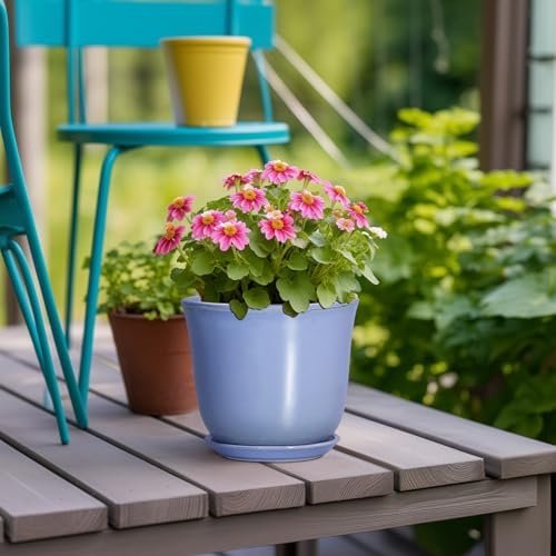 Ceramic Plant Pots, 5.6 Inch Plant Pot for Indoor, Purple-Blue - Image 4