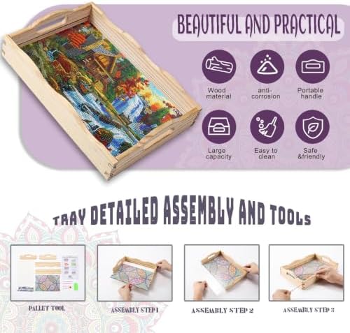 EWJRNSF Diamond Art Kits for Adults Wooden Serving Trays with Handles - Image 3