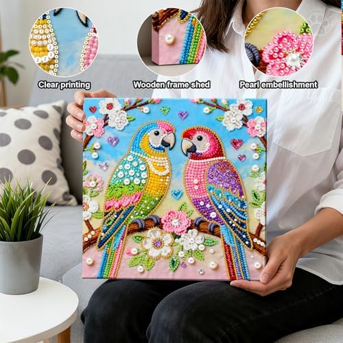 LQCrafK DIY 3D Pearl Art Painting Handcraft Kit for Adults Beginners, Home Wall Decoration, Creative Design Framed Painting with Tools-Parrot - Image 4
