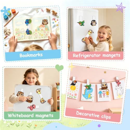 BIGRIMA DIY 8pcs Magnetic Bookmarks Diamond Art Kit,5D Rhinestone Painting Craft for Adults Beginners,Handmade Reading Bookmarks with Magnetic Clips, Relaxing Arts and Crafts Gift - Image 3