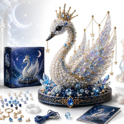 Moon Cat Luna Guardian DIY Bead Kit, Celestial Moon Stars Series, Tiny 3D Beaded Moons Cat Luna Guardian Craft Kit, Handmade Magical Cats Kit for Beginner, Home Decor (M1pc) by Unknown