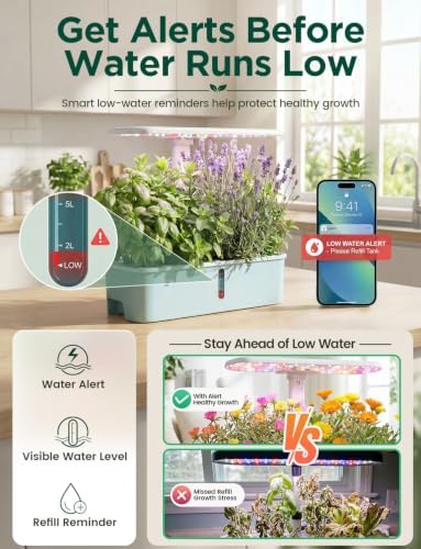 LetPot LPH-Air Hydroponics Growing System Kits, APP & WiFi Controlled Smart Indoor Garden with Adjustable 24W Grow Light Full Spectrum, 10 Pods Planter Indoor Gardening for Gifts, Kitchen, Vegetable - Image 5