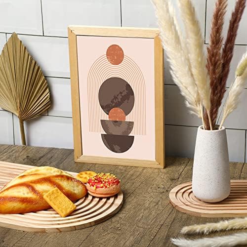 Chunful 2pcs Arch Cutting Board Boho Shelf Decor, Wood Color, Pine - Image 3