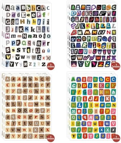PRSTINCOL 1900+ Magazine Letter Stickers,Vintage Scrapbook 24 Sheets Letters Stickers,Ransom Alphabet Stickers for Scrapbooking Supplies Journaling DIY Crafts Gift Junk Journal - Image 6
