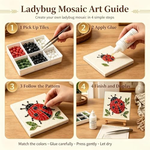 Garden Flowerpot Mosaic Art Kit Floral,Mosaic Art Kits for Adults，Style F - Image 7