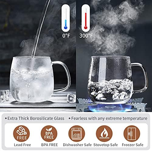 DOPUDO Glass Tea Cup with Infuser and Lid, 17.6oz/520ml Large Borosilicate Teacup,Tea Glass, Clear Mug for Loose Leaf Tea, Blooming Tea, Microwave & Dishwasher Safe - Tea Maker Gift for Birthday. - Image 5