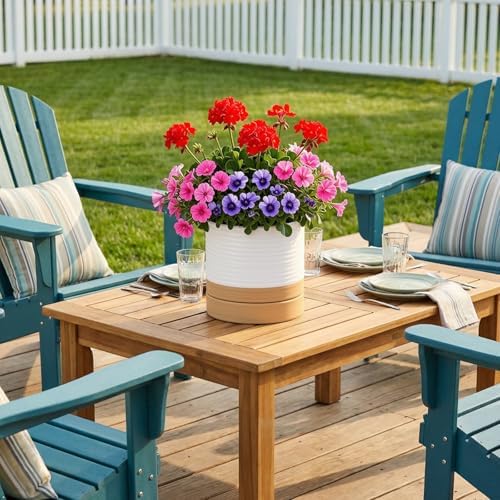 HASENSE 6 Inch Indoor Plant Pot, Ceramic Flower Planter with Drainage Hole and Saucer, Modern Pots for Plant with Two-Tone Design, Perfect for Wedding Birthday Gift, White-Brown - Image 6